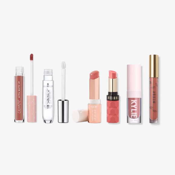 6 Piece Lippies Assortment, Tarte, Kylie, Stila, Essence, Milani & Colourpop - Picture 1 of 8